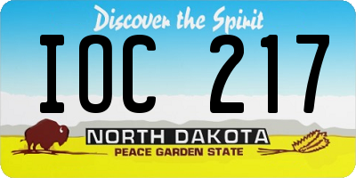 ND license plate IOC217