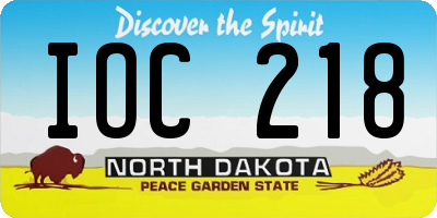 ND license plate IOC218