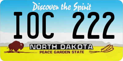 ND license plate IOC222