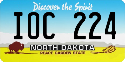 ND license plate IOC224