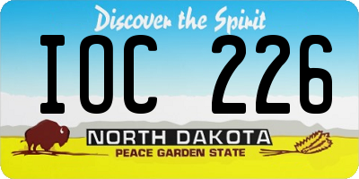 ND license plate IOC226