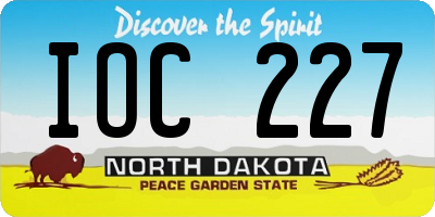 ND license plate IOC227