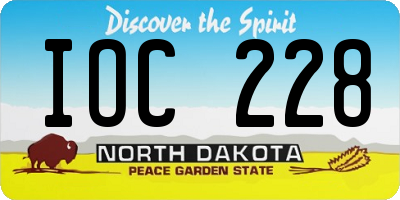 ND license plate IOC228