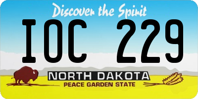 ND license plate IOC229