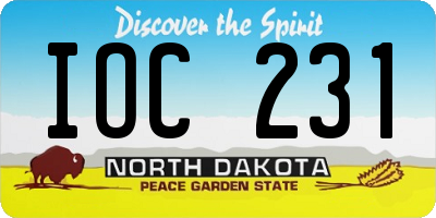 ND license plate IOC231