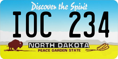 ND license plate IOC234