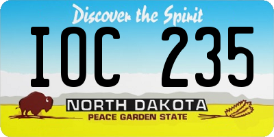 ND license plate IOC235