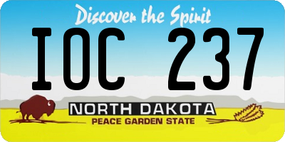 ND license plate IOC237