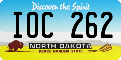ND license plate IOC262