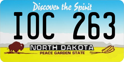 ND license plate IOC263