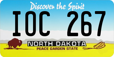 ND license plate IOC267