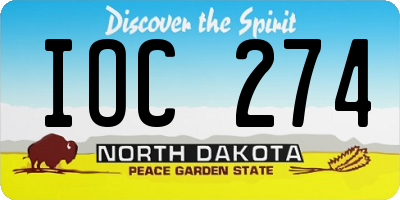 ND license plate IOC274