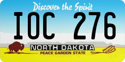 ND license plate IOC276