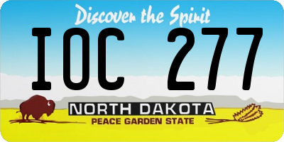 ND license plate IOC277