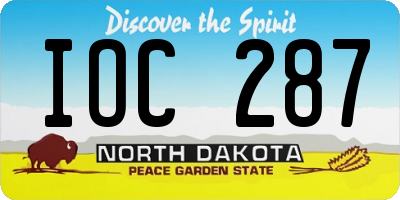 ND license plate IOC287