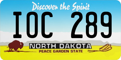 ND license plate IOC289