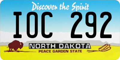 ND license plate IOC292