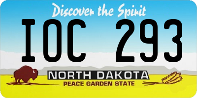 ND license plate IOC293