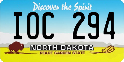 ND license plate IOC294