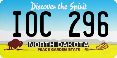 ND license plate IOC296