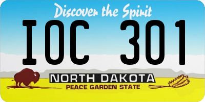 ND license plate IOC301
