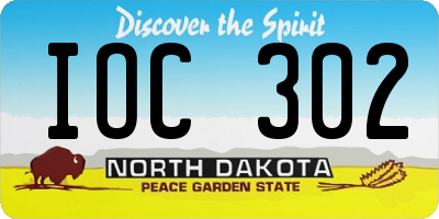 ND license plate IOC302