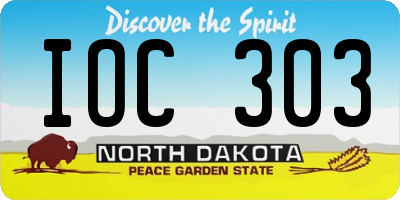 ND license plate IOC303