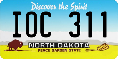 ND license plate IOC311