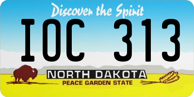 ND license plate IOC313