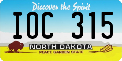 ND license plate IOC315