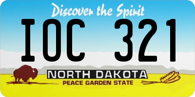 ND license plate IOC321