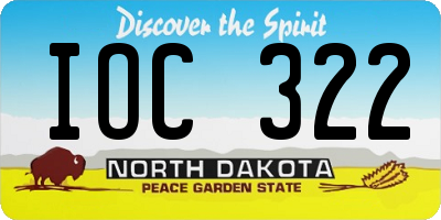 ND license plate IOC322