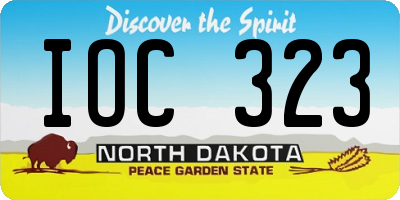 ND license plate IOC323