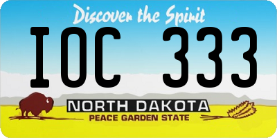 ND license plate IOC333