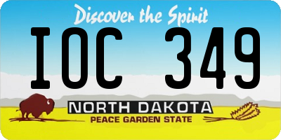 ND license plate IOC349
