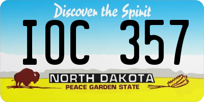 ND license plate IOC357