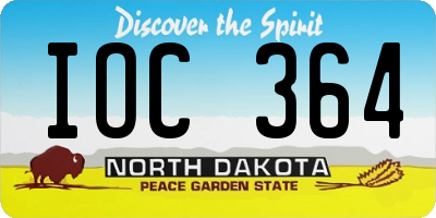 ND license plate IOC364