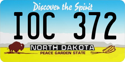 ND license plate IOC372