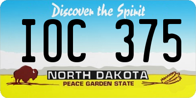 ND license plate IOC375