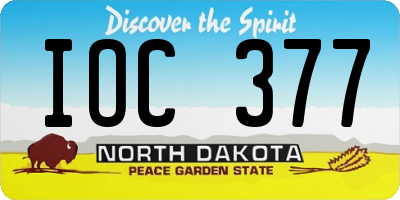 ND license plate IOC377