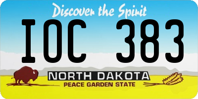 ND license plate IOC383