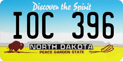 ND license plate IOC396