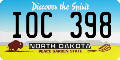 ND license plate IOC398