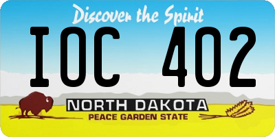 ND license plate IOC402