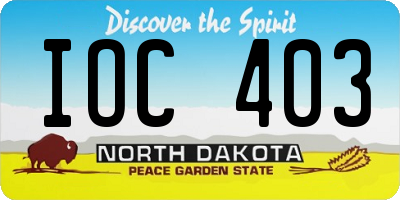 ND license plate IOC403