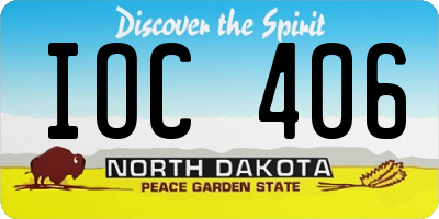 ND license plate IOC406