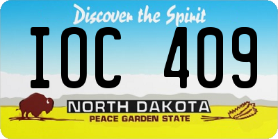 ND license plate IOC409