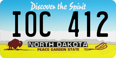 ND license plate IOC412