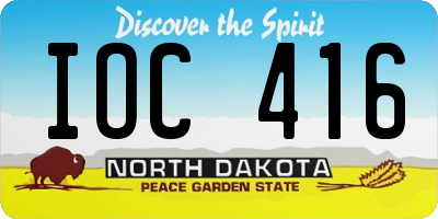 ND license plate IOC416