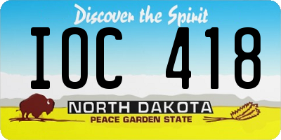 ND license plate IOC418